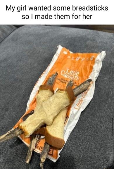 My girl wanted some breadsticks so made them for her sy e