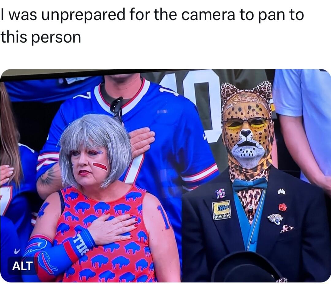 was unprepared for the camera to pan to this person