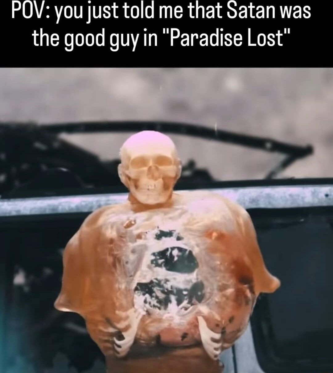 POV you just tola me that Satan was the good guy in Paradise Lost