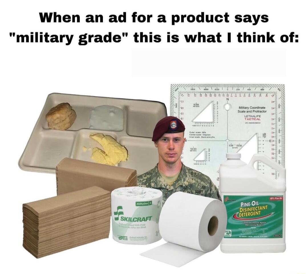 When an ad for a product says military grade this is what I think of