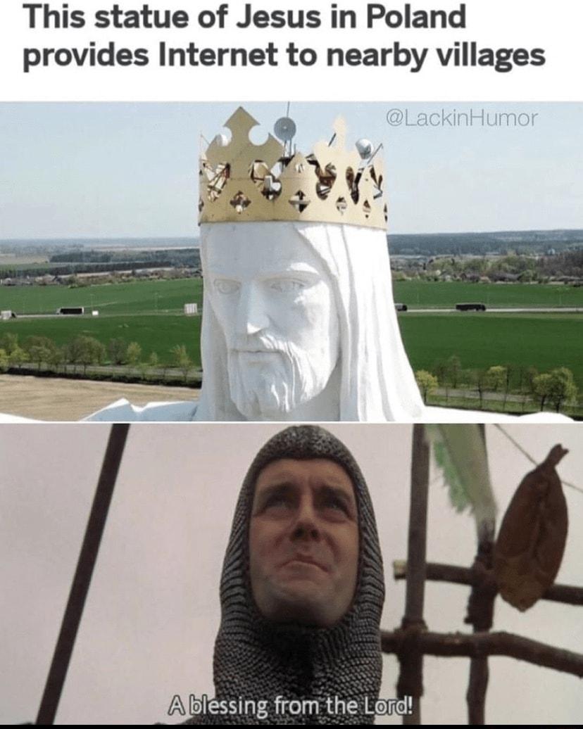 This statue of Jesus in Poland provides Internet to nearby villages