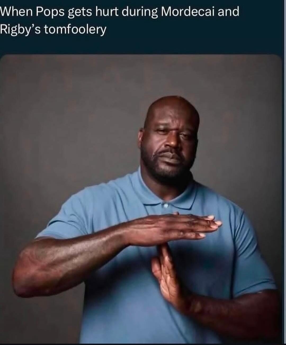 When Pops gets hurt during Mordecai and Rigby's tomfoolery