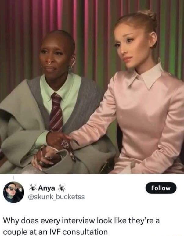 Anya pskunk_bucketss Why does every interview look like theyre a couple at an IVF consultation