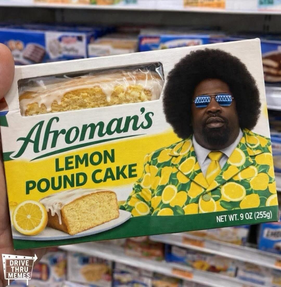 Afroman's Lemon Pound Cake NET WT. 9 OZ (255g) DRIVE THRU MEMES