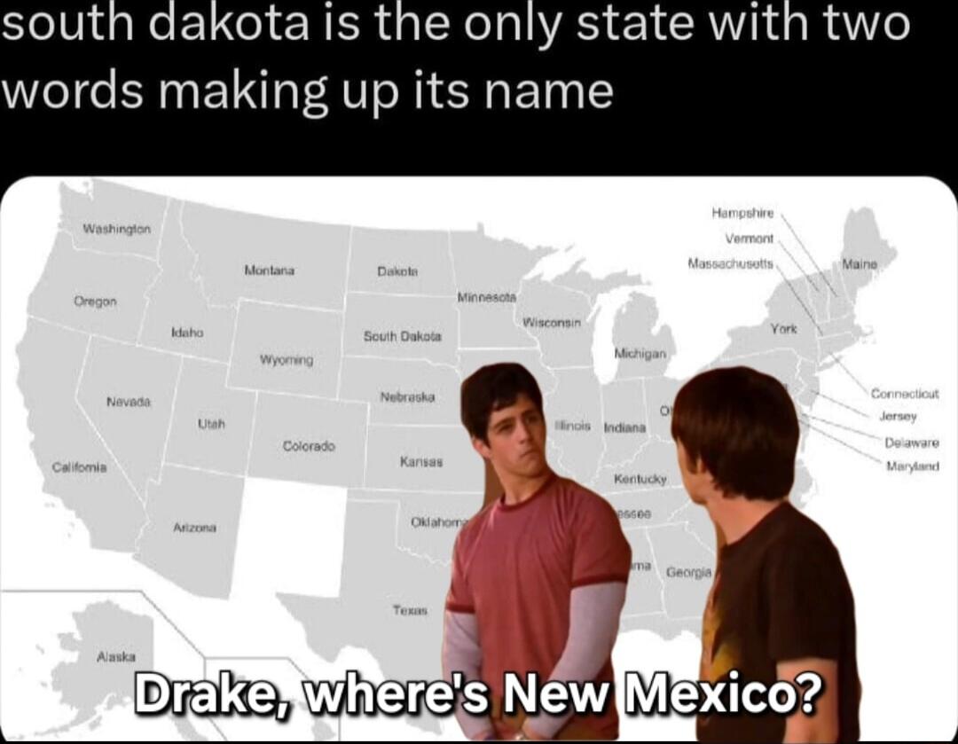dakota is the only state witi words making up its name