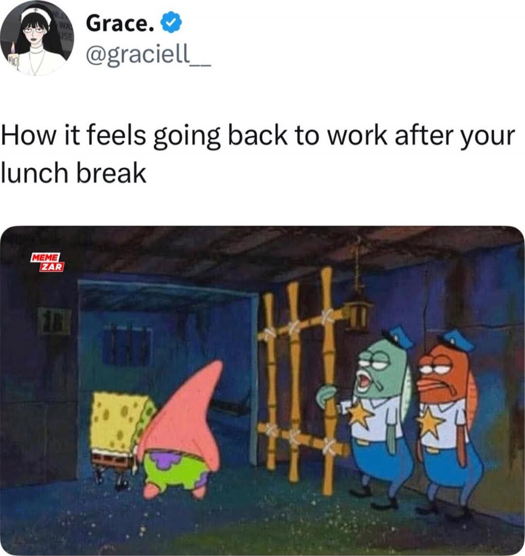 How it feels going back to work after your lunch break
