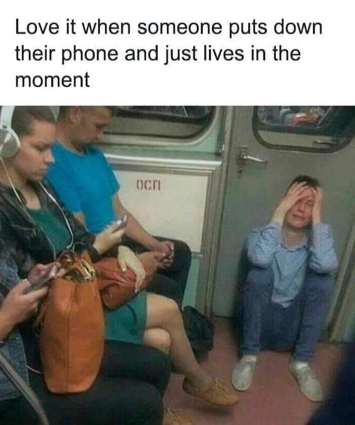 Love it when someone puts down their phone and just lives in the moment