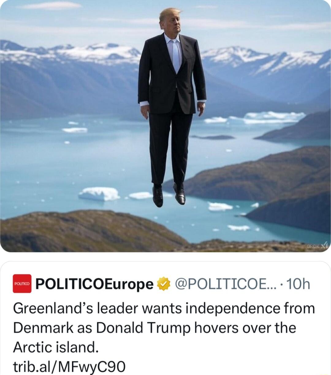 POLITICOEurope POLITICOE 10h Greenlands leader wants independence from Denmark as Donald Trump hovers over the Arctic island tribalMFwyC90