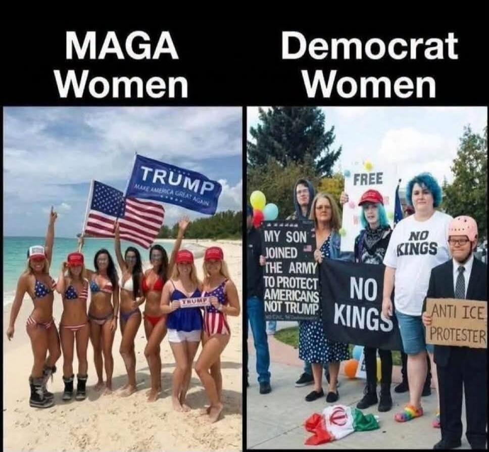 MAGA Women Democrat Women TRUMP MAKE AMERICA GREAT AGAIN FREE MY SON JOINED THE ARMY TO PROTECT AMERICANS NOT TRUMP NO KINGS ANTI ICE PROTESTER