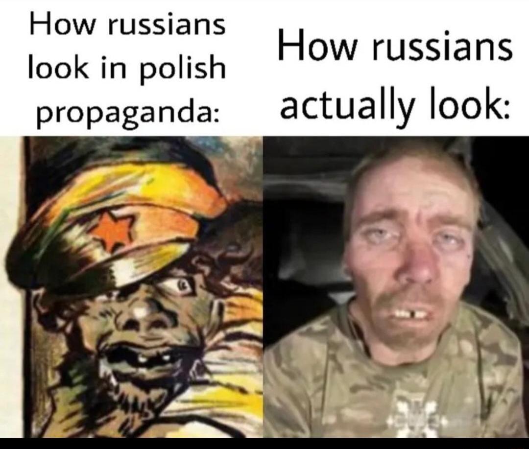 How russians How russians look in polish propaganda actually look