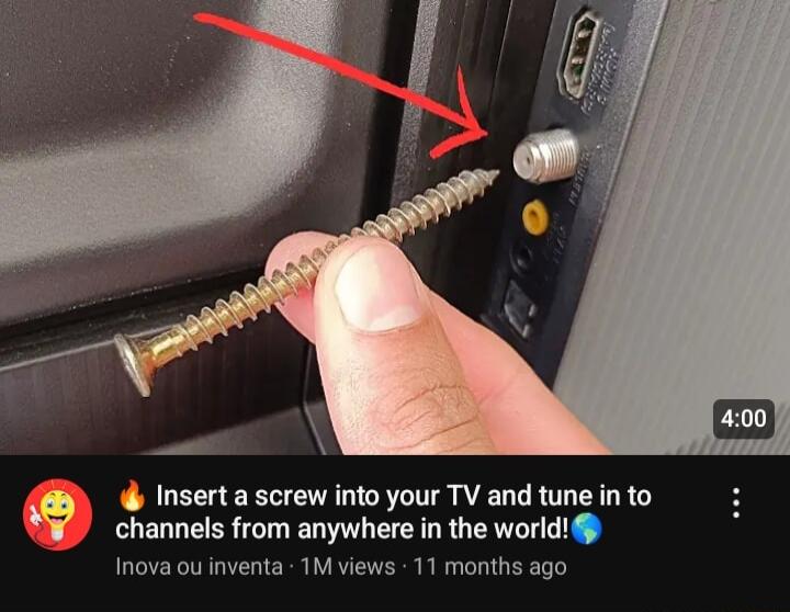 Inserta screw into your TV and tune in to channeis from anywhere in the world Inova ou inventa 1M views 11 months ago