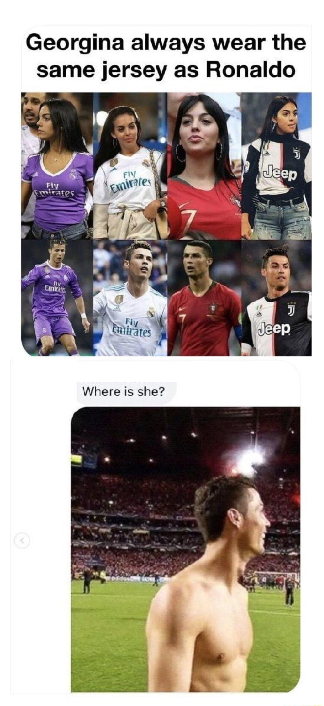 Georgina always wear the same jersey as Ronaldo