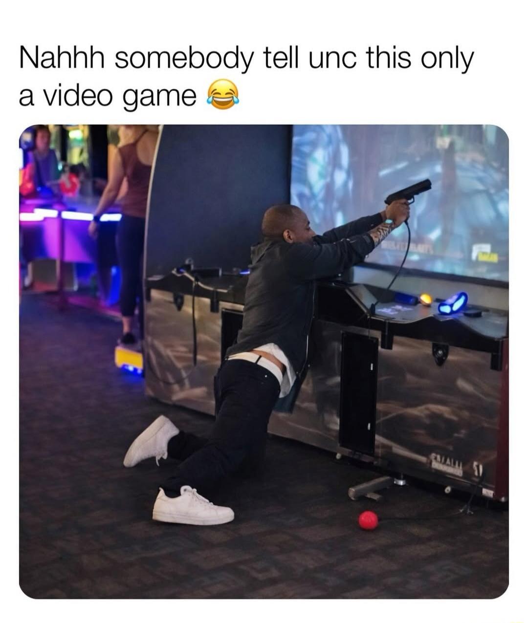 Nahhh somebody tell unc this only a video game 😂