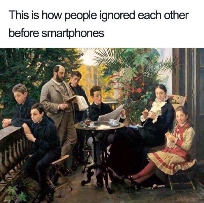 This is how people ignored each other before smartphones