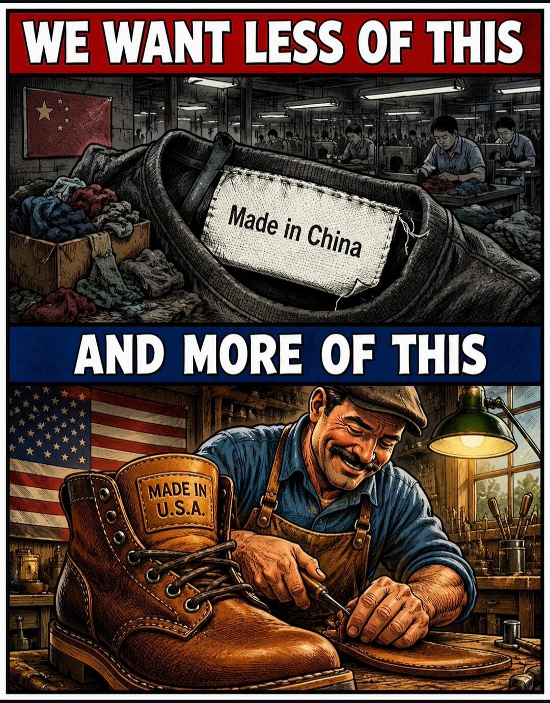 WE WANT LESS OF THIS Made in China AND MORE OF THIS Made in U.S.A.
