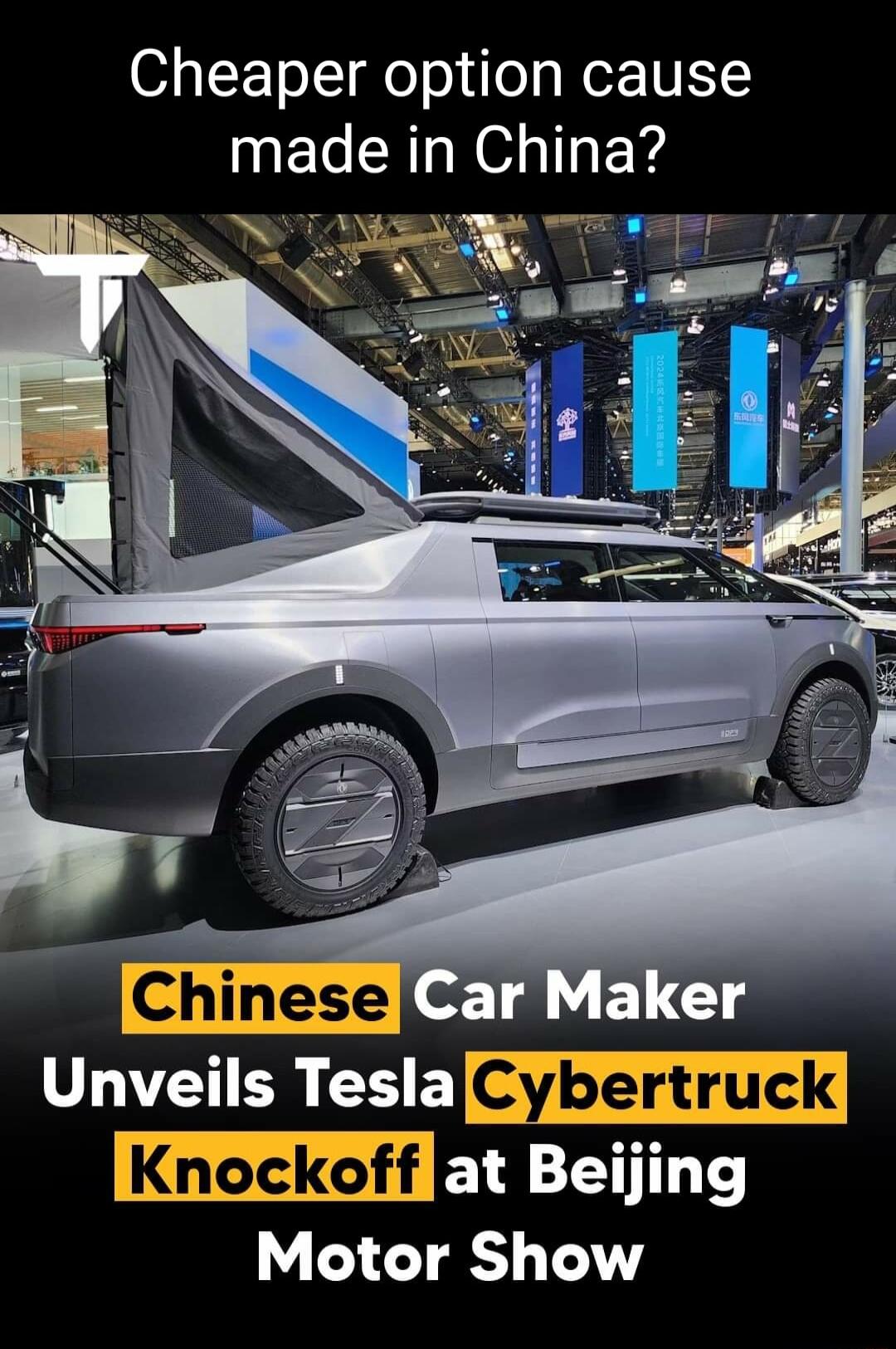 6 CETolT o o ol W TUETS made in China ar aer Unveils Tesla Knockoff at Beumg Motor Show