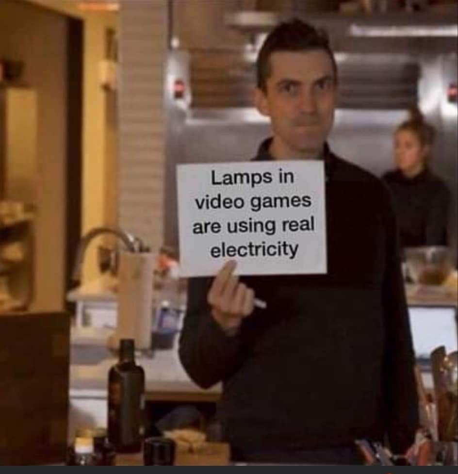 Lamps in video games are using real electricity
