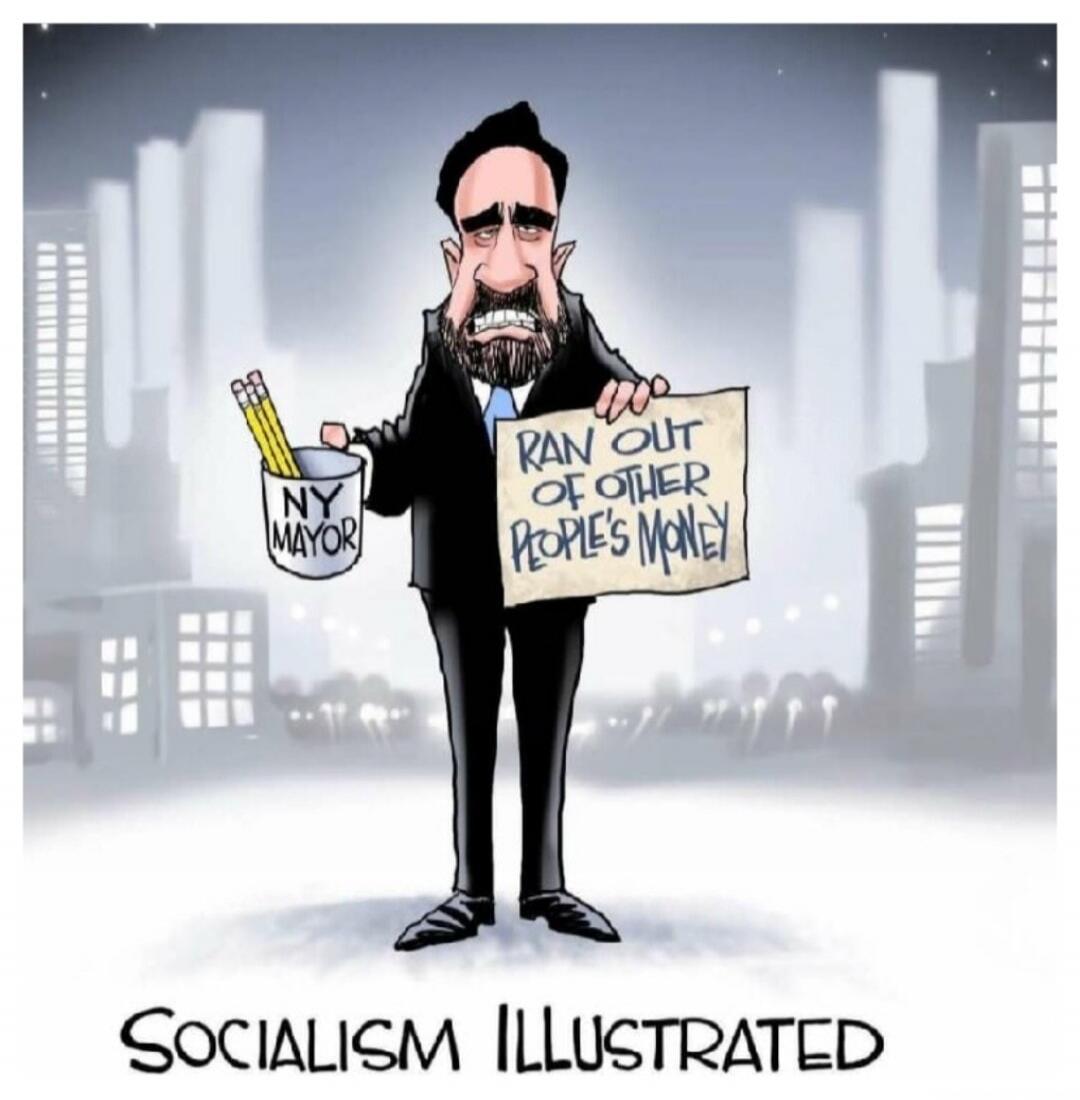 NY MAYOR RAN OUT OF OTHER PEOPLE'S MONEY SOCIALISM ILLUSTRATED