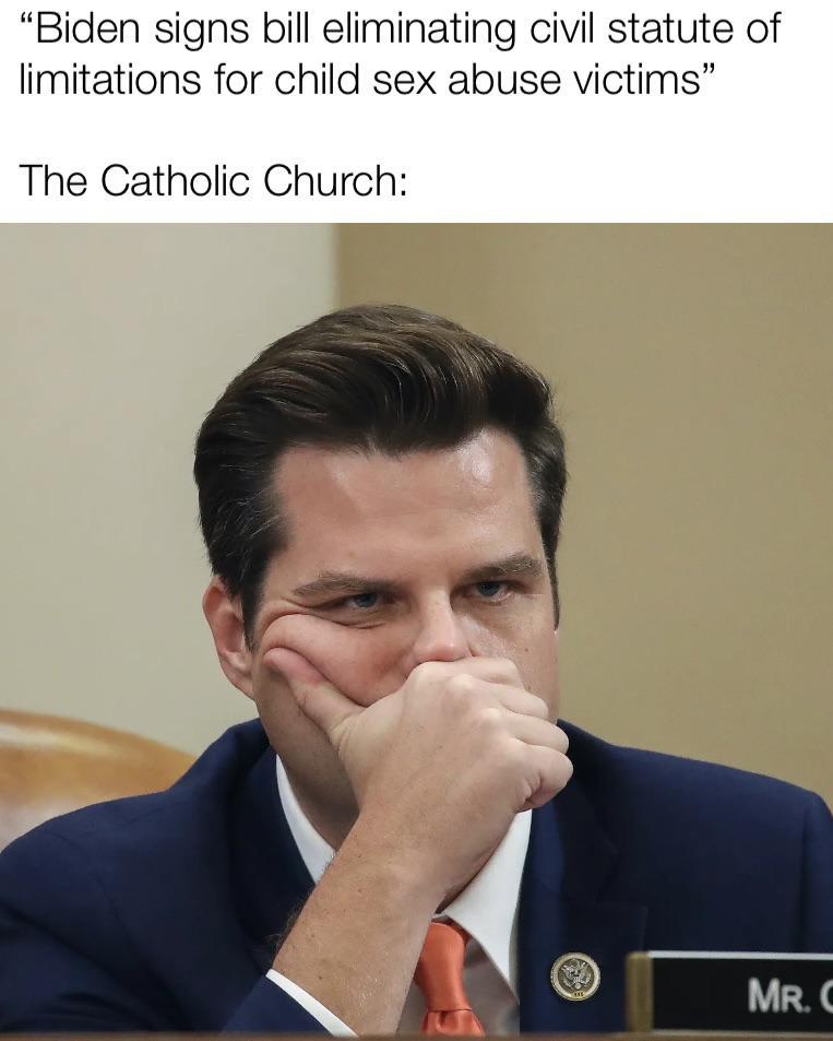 Biden signs bill eliminating civil statute of limitations for child sex abuse victims The Catholic Church