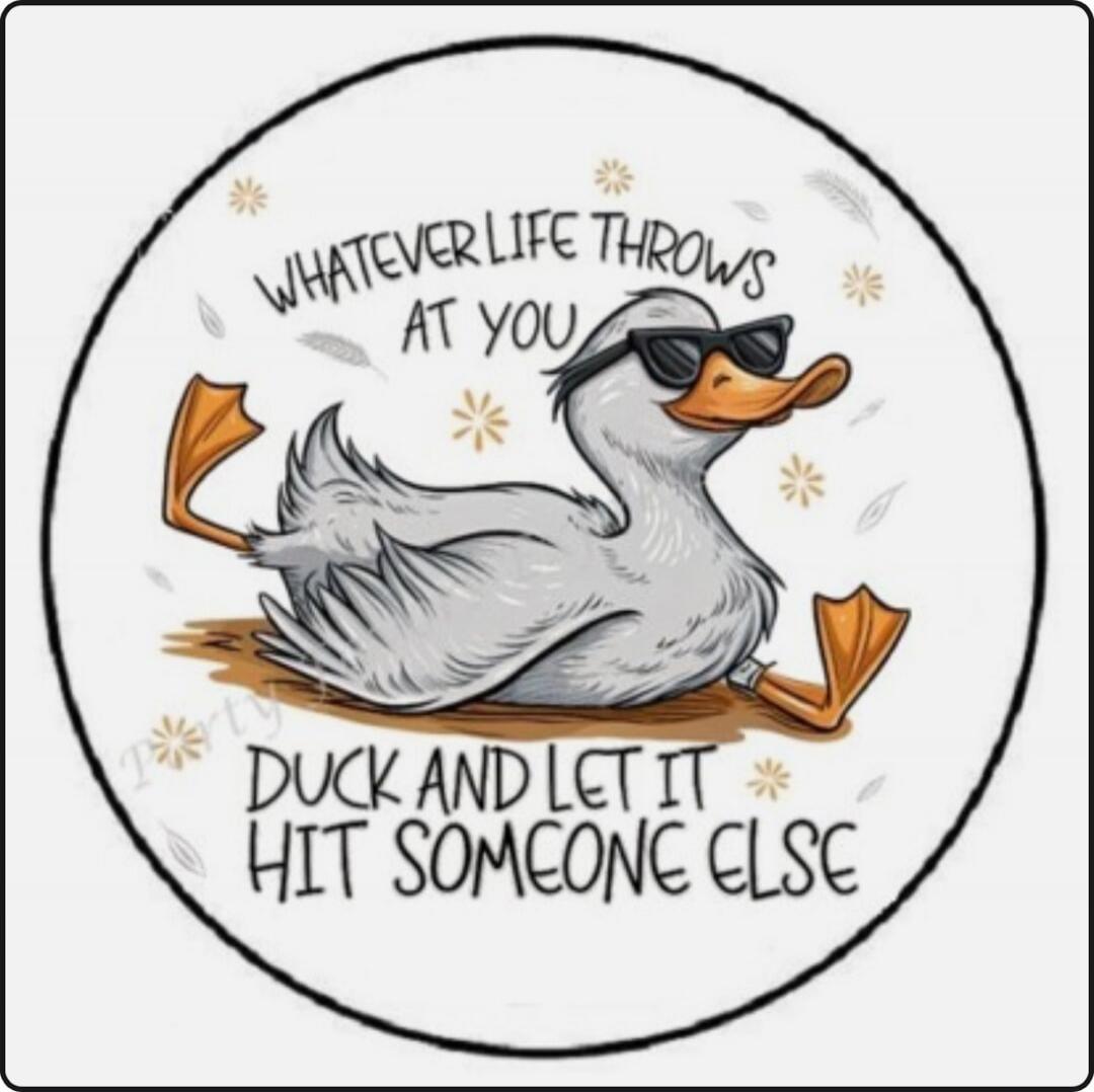 WHATEVER LIFE THROWS AT YOU DUCK AND LET IT HIT SOMEONE ELSE