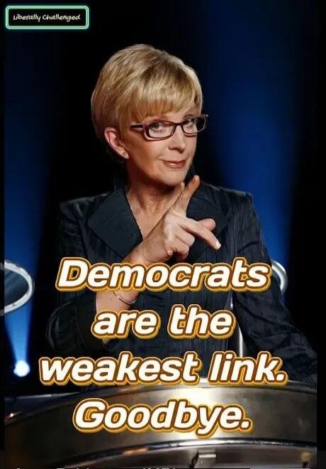 Liberally Challenged. Democrats are the weakest link. Goodbye.