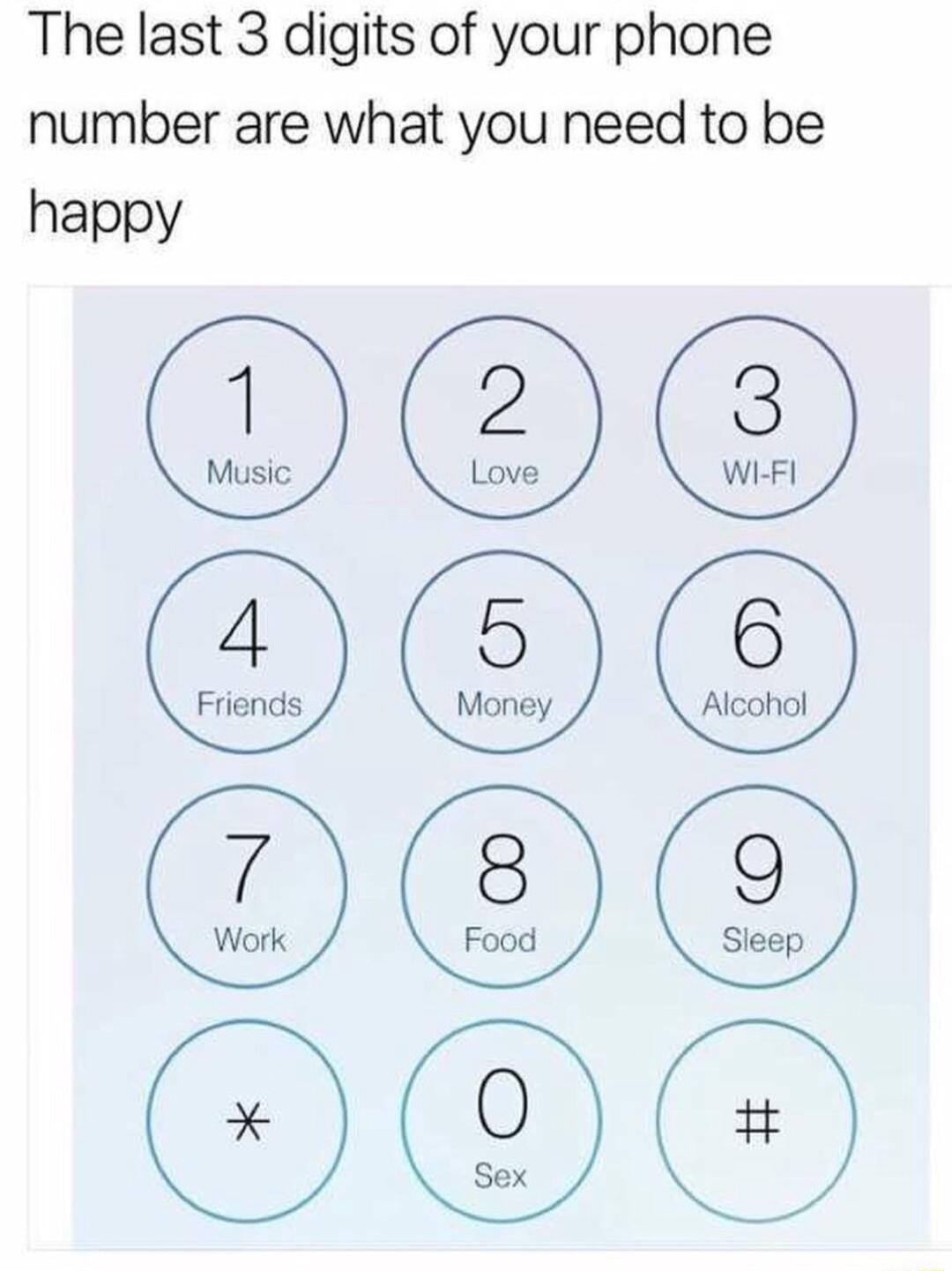 The last 3 digits of your phone number are what you need to be happy g8