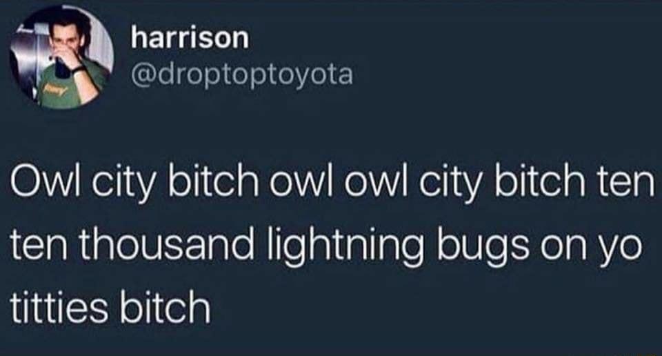 LELGELL LeeTo1 o1 s Ve E 17 Kel YA olitel aRelVV Kol Keil A olitelaR T ten thousand lightning bugs on yo titties bitch