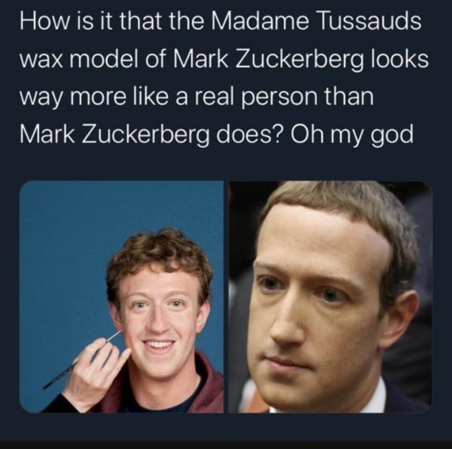 mOVARH IR at IR a TR T FoTa g R IV TS T0o S wax model of Mark Zuckerberg looks way more like a real person than VE1 AVe Clgolslfo Ro l X laN g Aeoe