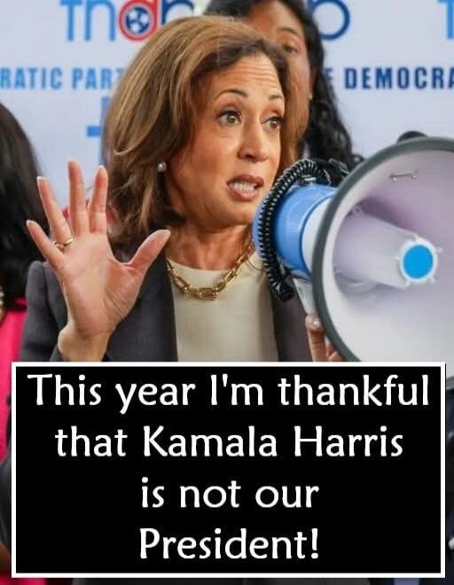 This year I'm thankful that Kamala Harris is not our President!