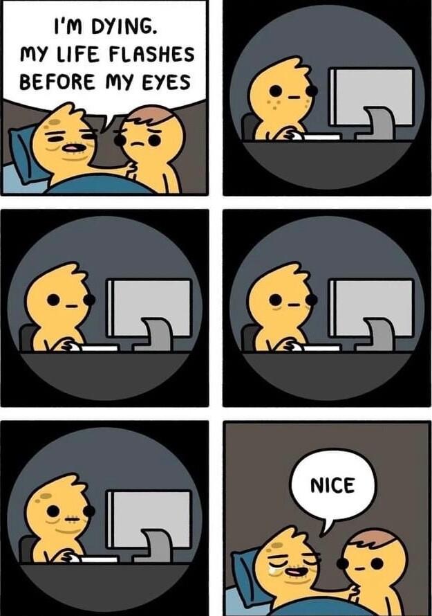 IM DYING MY LIFE FLASHES BEFORE MY EYES