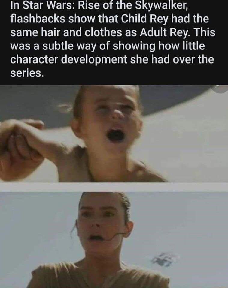 LR LR ETCHLEER O R U RS ELLCIA HERLLE S R GEN TG EL R G T same hair and clothes as Adult Rey This was a subtle way of showing how little ETETG GG VR L TS N EL R S G Y series