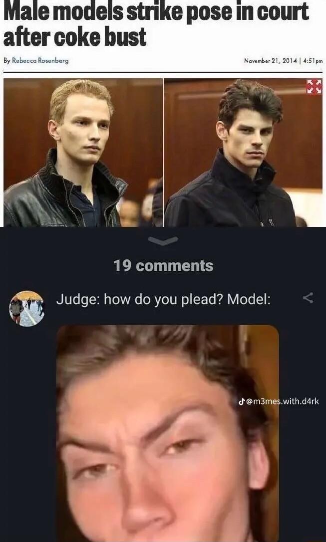 ale models strike pose in court after coke bust 19 comments Judge how do you plead Model dm3mesvith drk