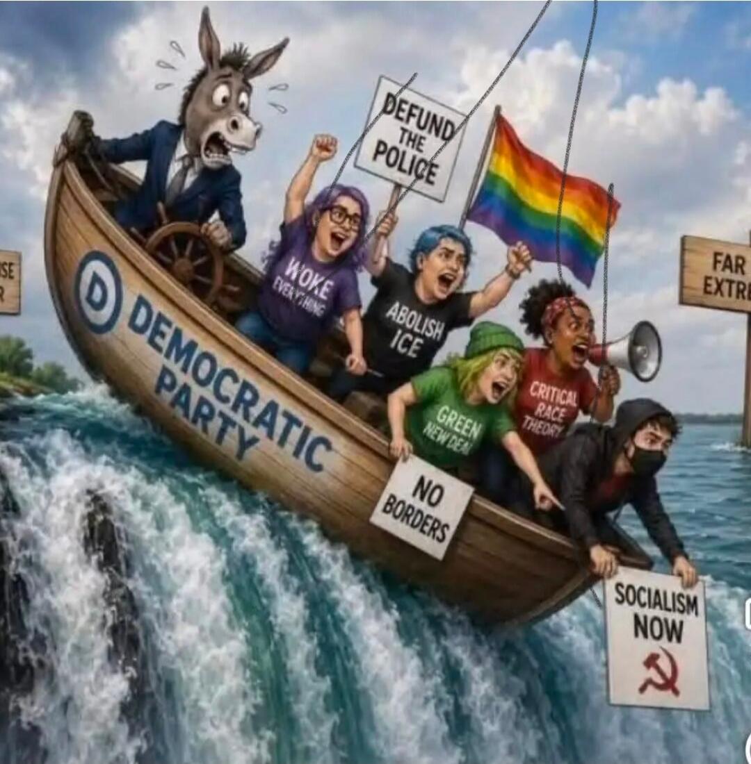 DEMOCRATIC PARTY WOKE EVERYTHING ABOLISH ICE DEFUND THE POLICE GREEN NEW DEAL CRITICAL RACE THEORY NO BORDERS SOCIALISM NOW FAR EXTREME