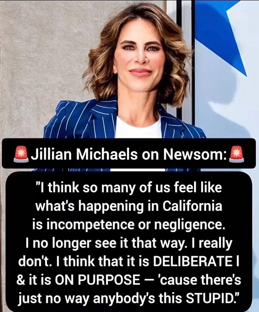 Jillian Michaels on Newsom: 