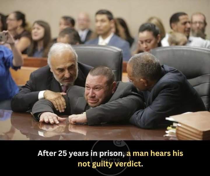 After 25 years in prison a man hears his not guilty verdict