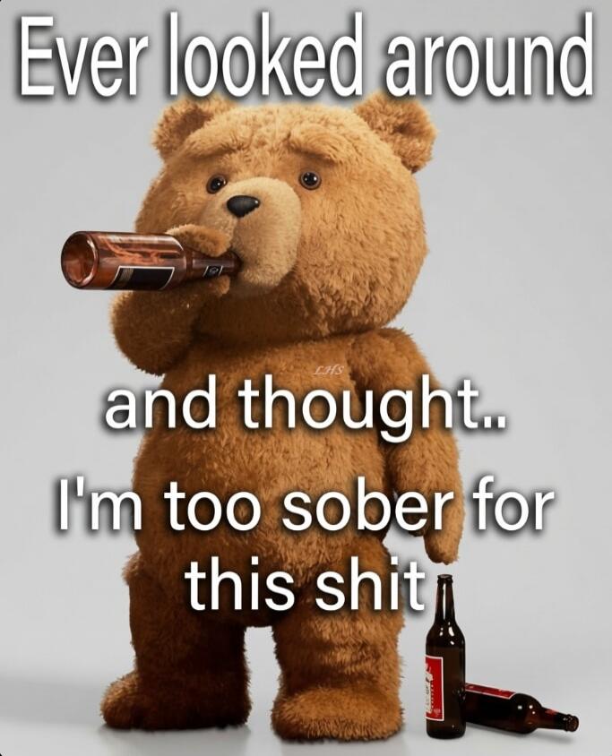 Ever looked around and thought.. I'm too sober for this shit