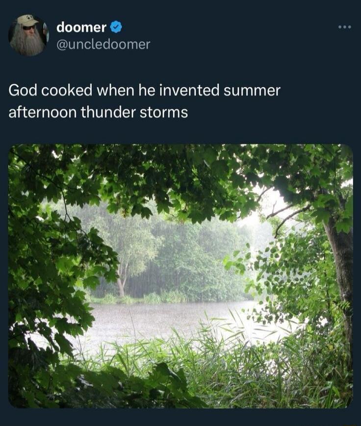 God cooked when he invented summer afternoon thunder storms