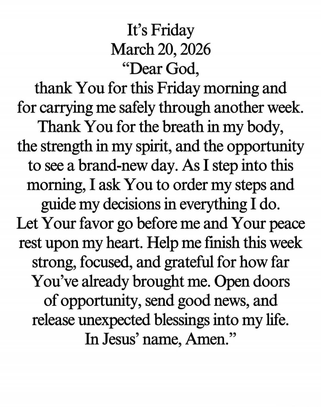 It's Friday March 20, 2026 