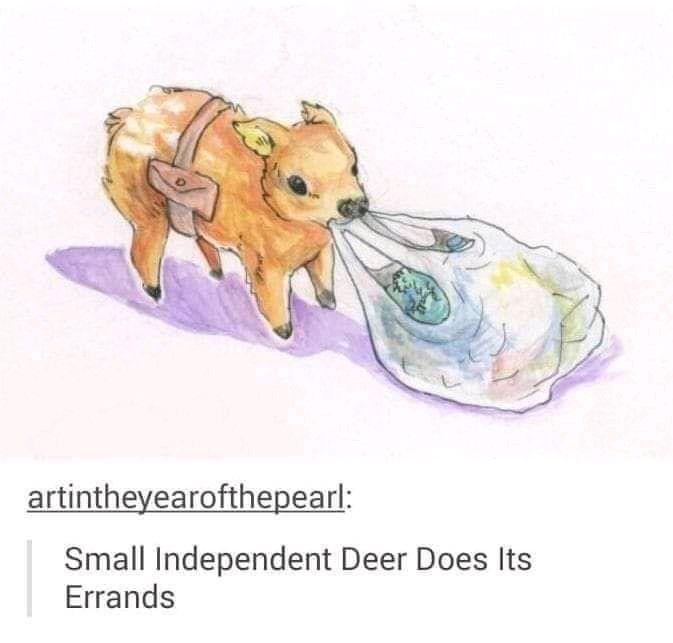 artintheyearofthepearl Small Independent Deer Does Its Errands