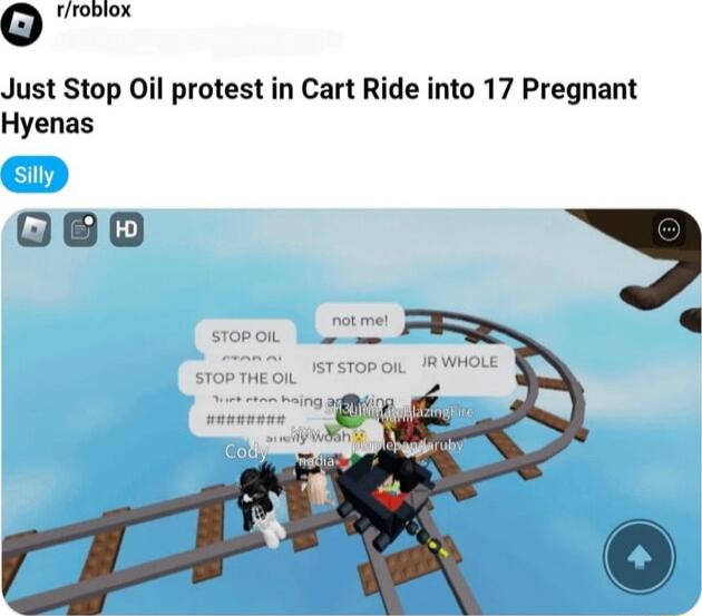 0 roblox Just Stop Oil protest in Cart Ride into 17 Pregnant Hyenas 060