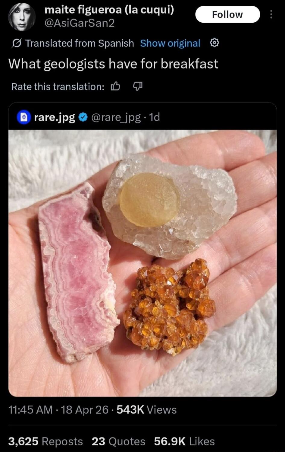 What geologists have for breakfast