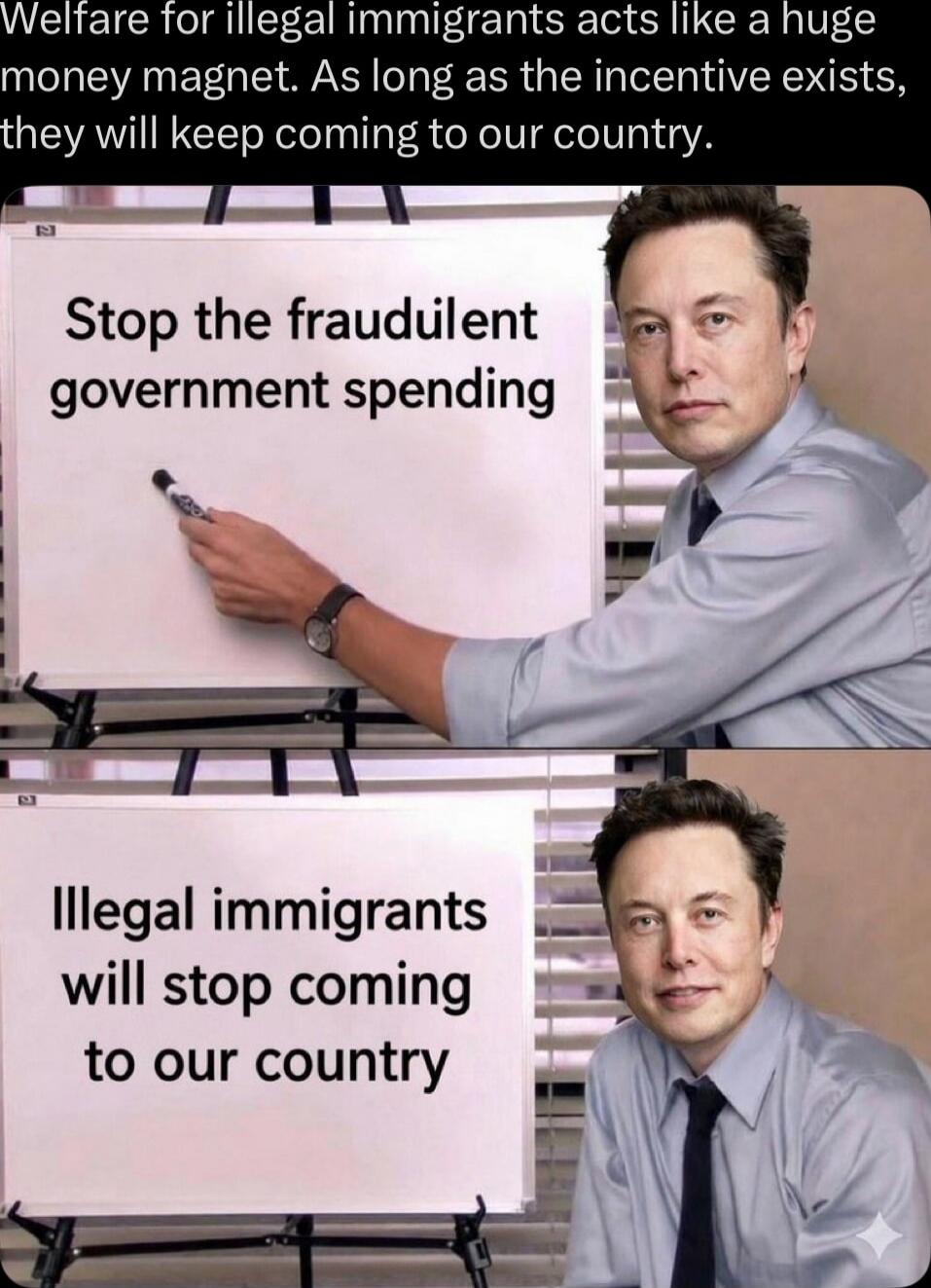 Welfare for illegal immigrants acts like a huge money magnet. As long as the incentive exists, they will keep coming to our country.
Stop the fraudulent government spending
Illegal immigrants will stop coming to our country