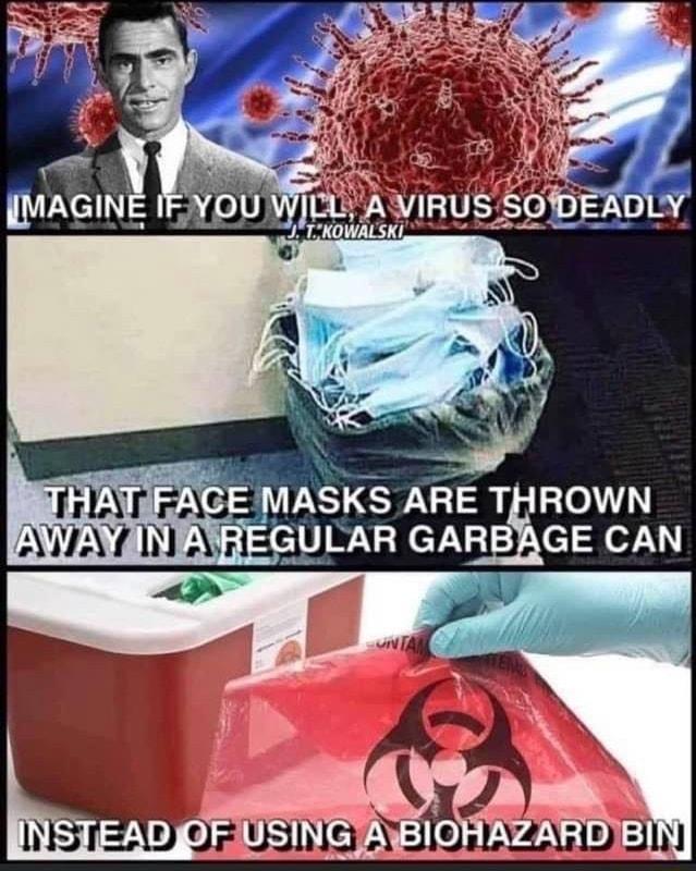 W ATILAGE MASKS ARE THROWN AWAYANASREGULAR GARBAGE CAN