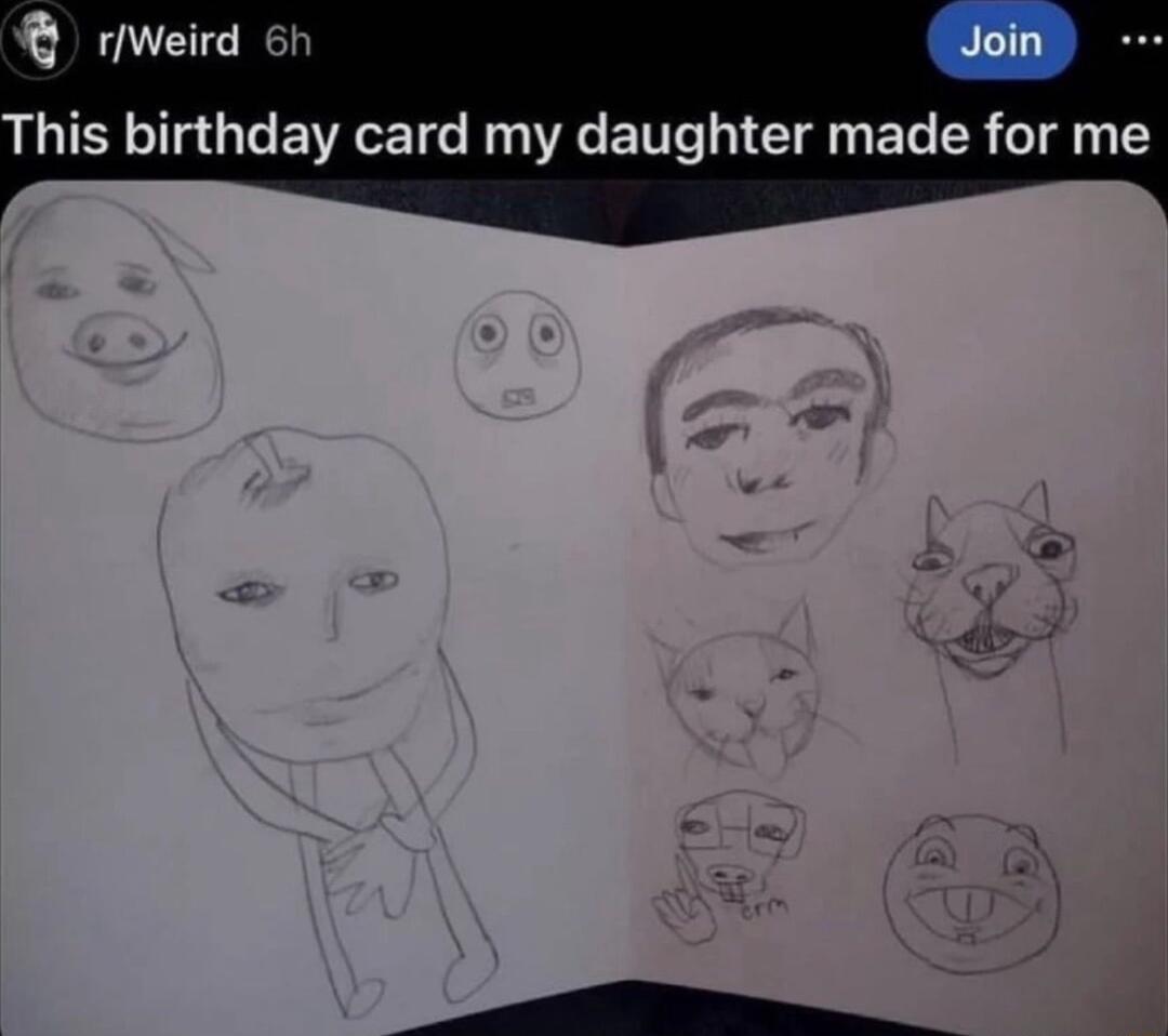 rweird 6h Join This birthday card my daughter made for me