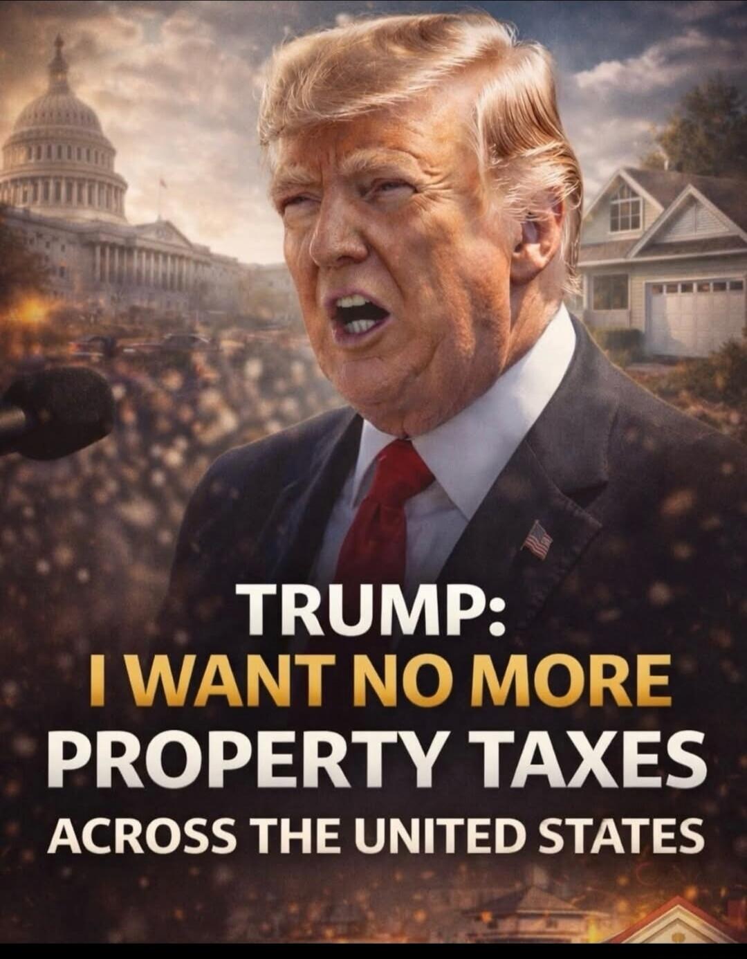 TRUMP: I WANT NO MORE PROPERTY TAXES ACROSS THE UNITED STATES