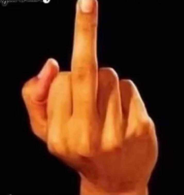 A hand showing the middle finger gesture.