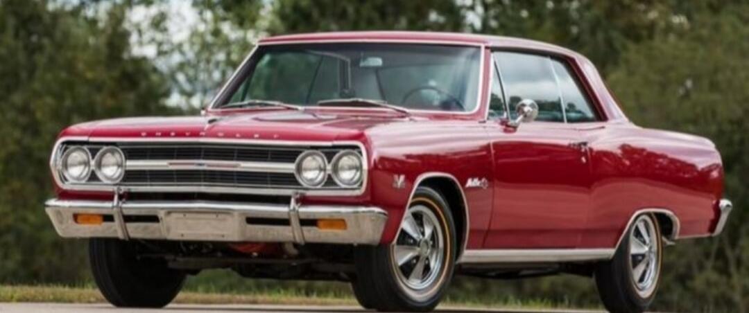 Red vintage pickup truck (classic car).