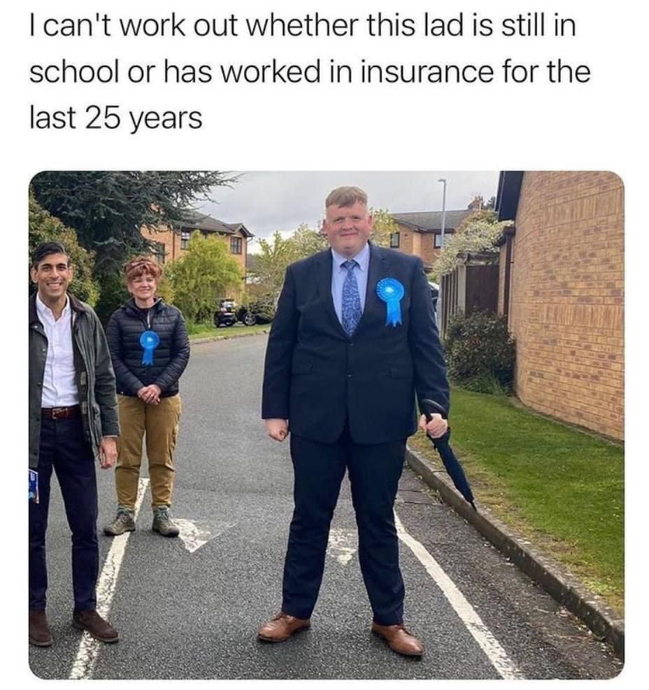 I cant work out whet is lad is still in school or has worked in insurance for the last 25 years