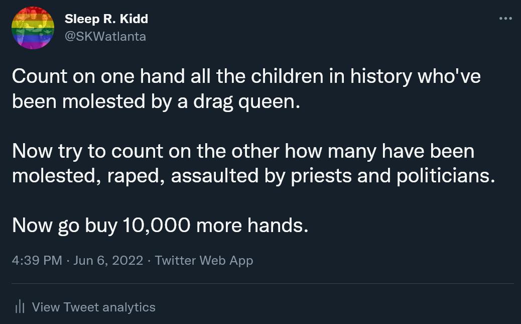 Sleep R Kidd 6 S IENE e 07e0 g1 afegWoTalN oFTalo IE1 I d e Nl ol e TaWTaWaT 51 o gYANY g TeRV o ILT g W g o 15 CTo M o VA Wo Yoo V I To eR 1 gYA o Xele0 gl o gl alNeld g lT gl aTo VA 1 T oAl g N o111 1910 1Y To o1To M I 1U LYo W YA o IY1 1o Lo W oXel A oI T o VA ToN o TU YA O N OL010 N0 o N o E Tole 439 PM Jun 6 2022 Twitter Web App H View Tweet analytics