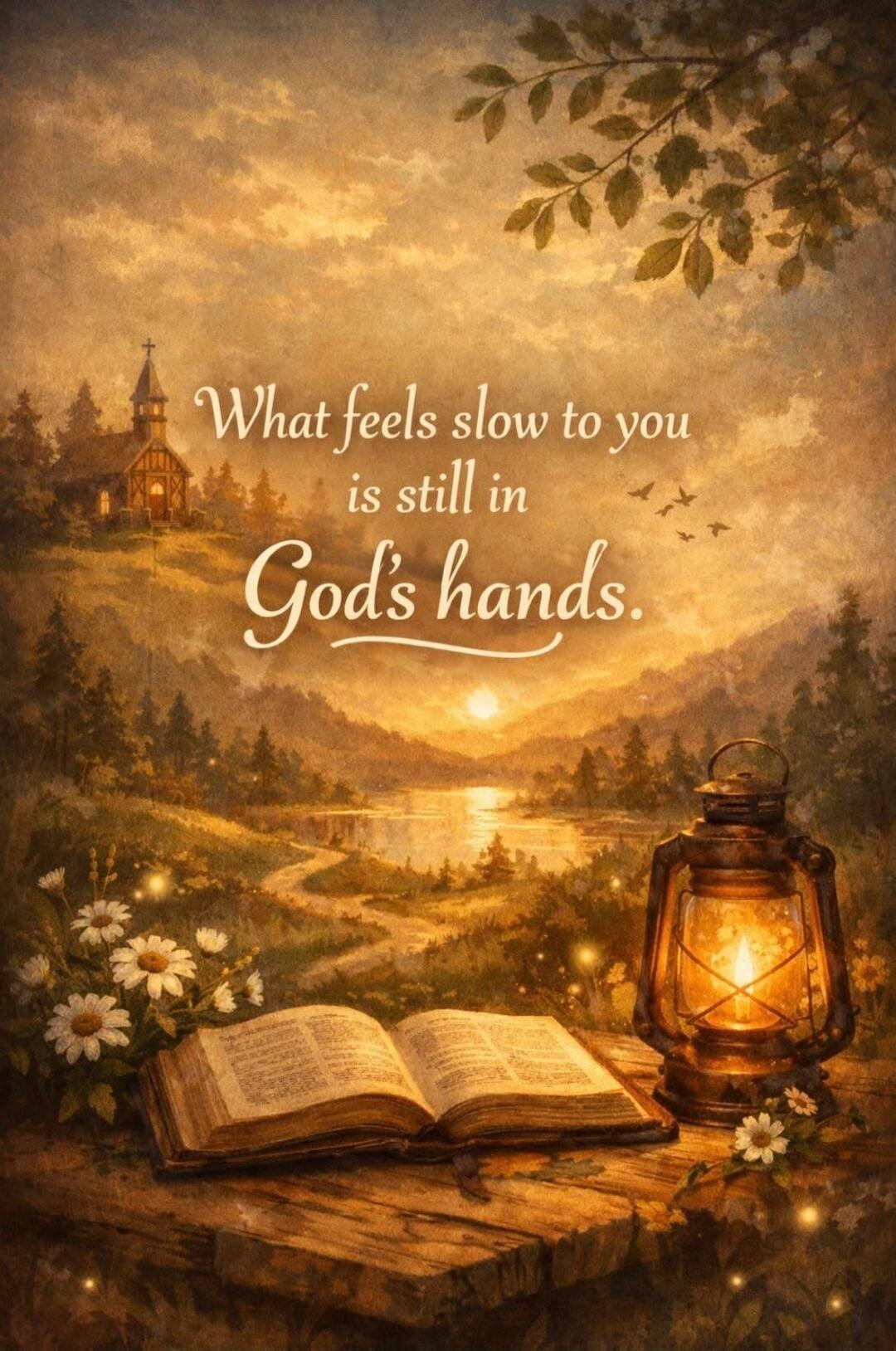 What feels slow to you is still in God's hands.